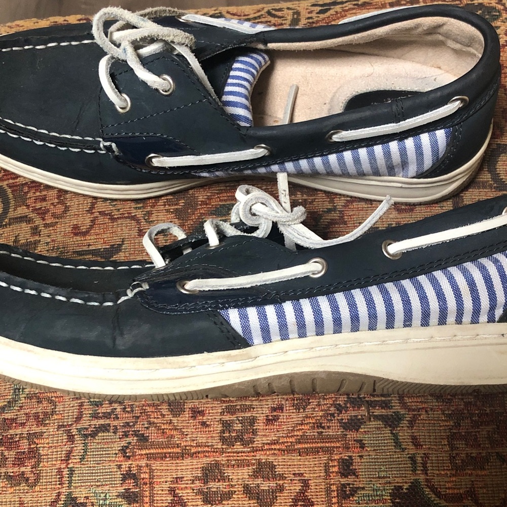 Bass Navy and White womens Boat Shoes - Picture 4 of 6